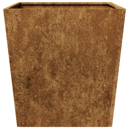 Vaso/floreira de jardim 2 pcs 50x50x50 cm aço corten