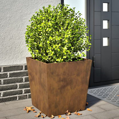 Vaso/floreira de jardim 2 pcs 50x50x50 cm aço corten