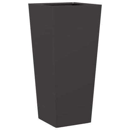 Vaso/floreira de jardim 2 pcs 35x35x75 cm aço preto