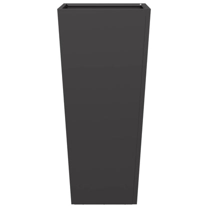 Vaso/floreira de jardim 2 pcs 35x35x75 cm aço preto