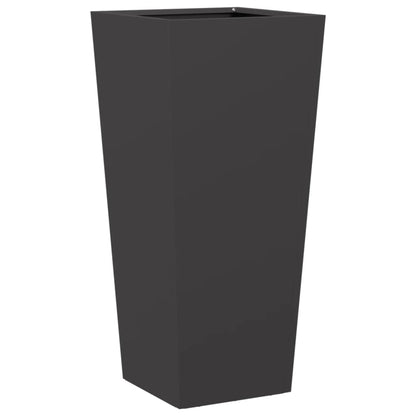 Vaso/floreira de jardim 2 pcs 35x35x75 cm aço preto