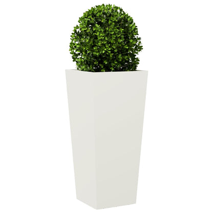 Vaso/floreira de jardim 35x35x75 cm aço branco