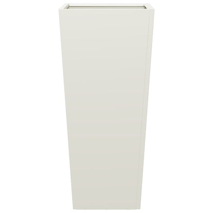 Vaso/floreira de jardim 35x35x75 cm aço branco