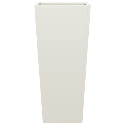 Vaso/floreira de jardim 35x35x75 cm aço branco