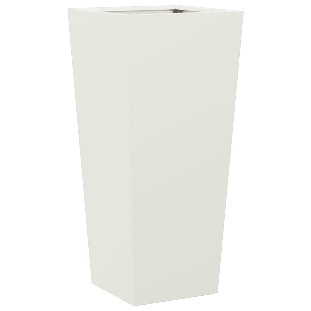 Vaso/floreira de jardim 35x35x75 cm aço branco