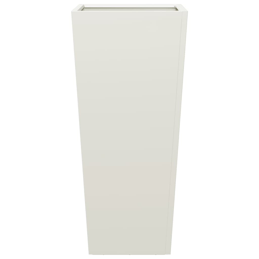 Vaso/floreira de jardim 2 pcs 35x35x75 cm aço branco