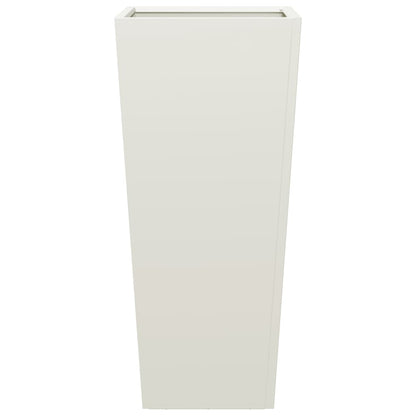 Vaso/floreira de jardim 2 pcs 35x35x75 cm aço branco