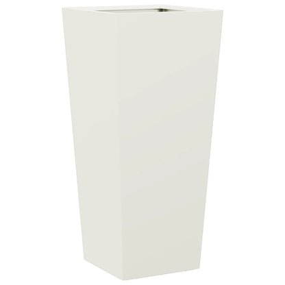 Vaso/floreira de jardim 2 pcs 35x35x75 cm aço branco