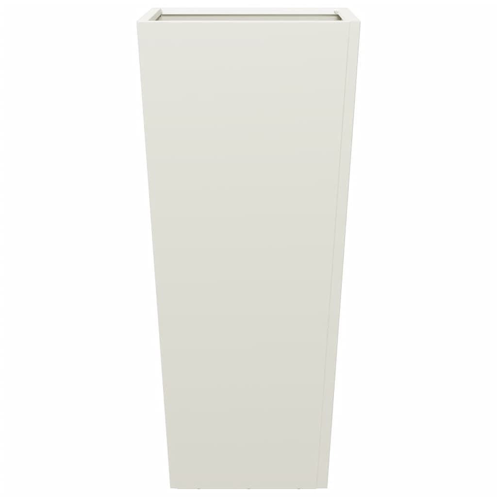 Vaso/floreira de jardim 2 pcs 35x35x75 cm aço branco