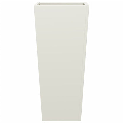 Vaso/floreira de jardim 2 pcs 35x35x75 cm aço branco