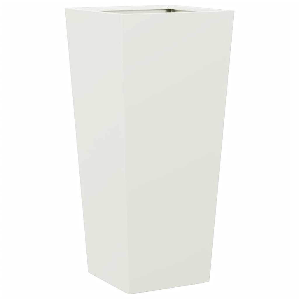 Vaso/floreira de jardim 2 pcs 35x35x75 cm aço branco