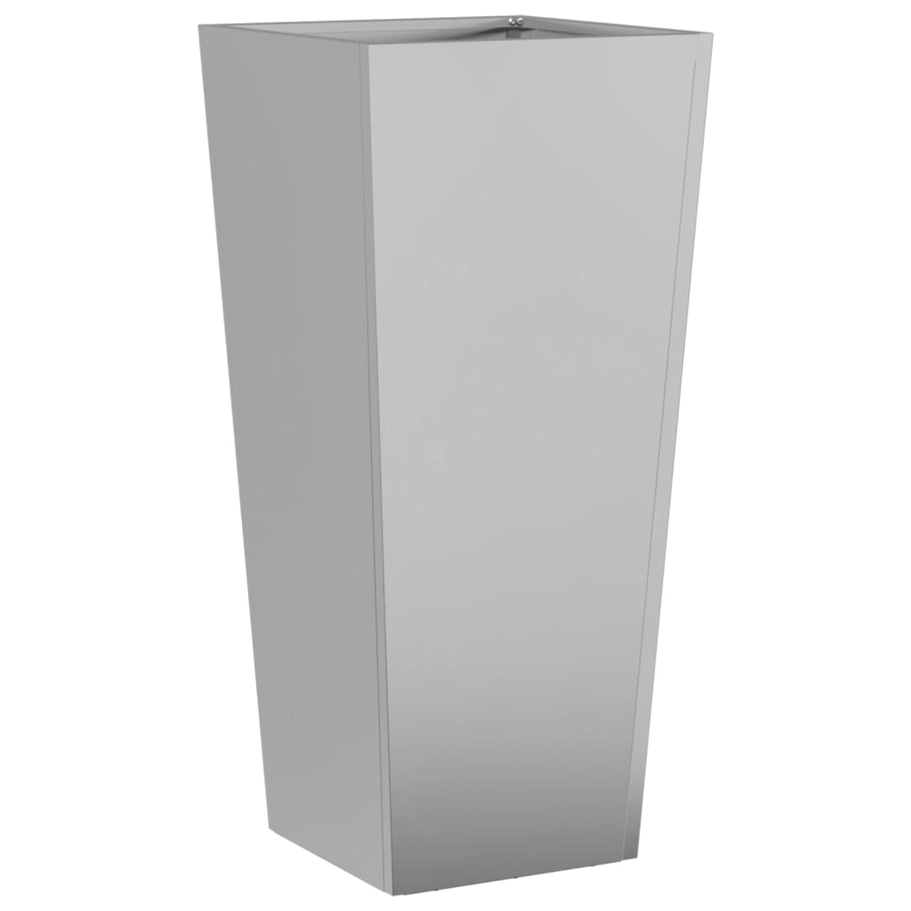 Vaso/floreira de jardim 2 pcs 35x35x75 cm aço galvanizado