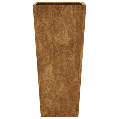 Vaso/floreira de jardim 35x35x75 cm aço corten