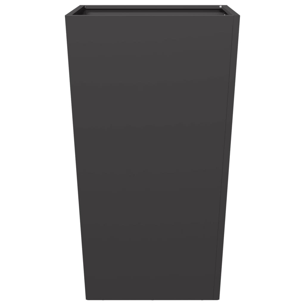 Vaso/floreira de jardim 45x45x75 cm aço preto