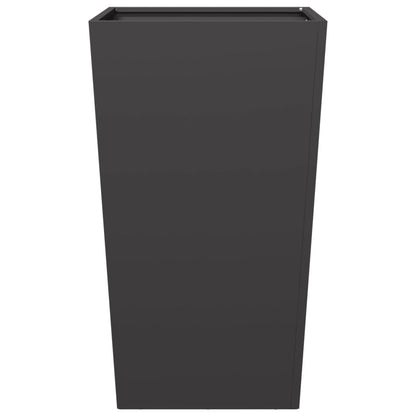 Vaso/floreira de jardim 45x45x75 cm aço preto