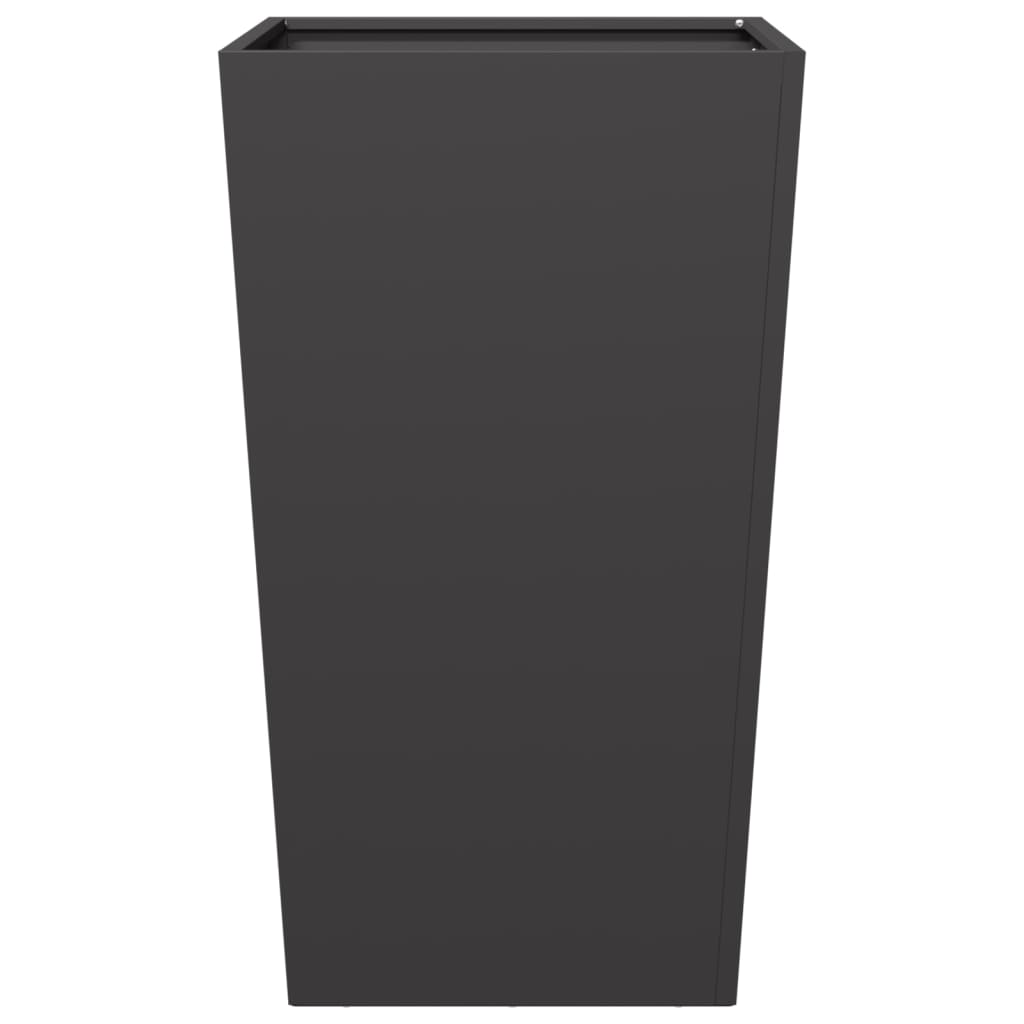 Vaso/floreira de jardim 45x45x75 cm aço preto