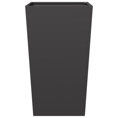 Vaso/floreira de jardim 45x45x75 cm aço preto