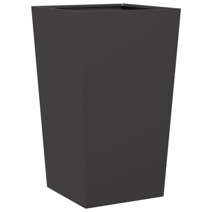 Vaso/floreira de jardim 45x45x75 cm aço preto