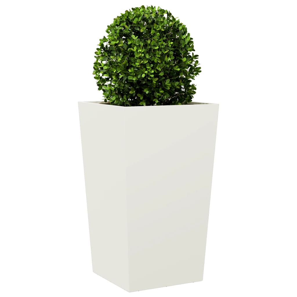 Vaso/floreira de jardim 45x45x75 cm aço branco