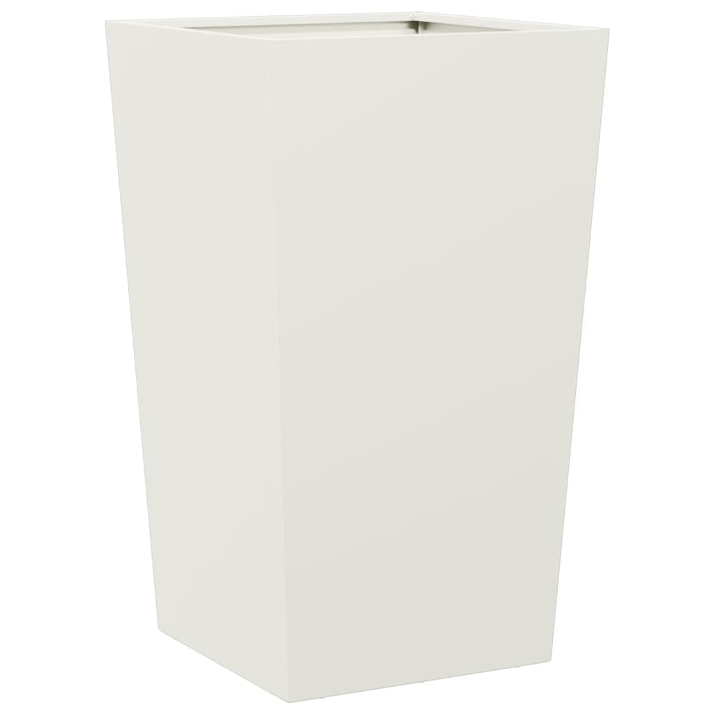 Vaso/floreira de jardim 45x45x75 cm aço branco