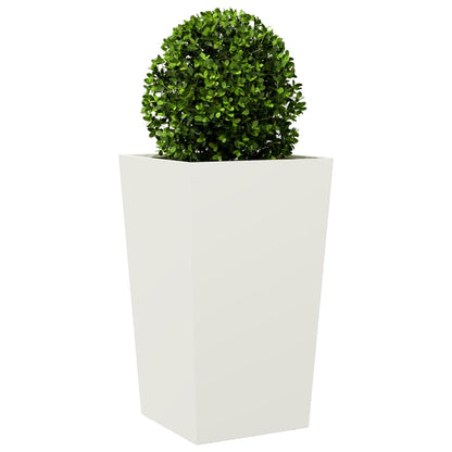 Vaso/floreira de jardim 2 pcs 45x45x75 cm aço branco