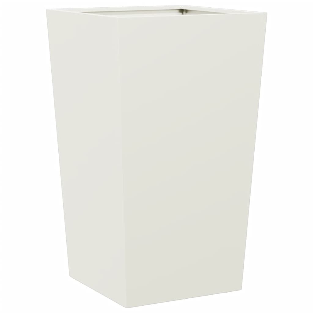 Vaso/floreira de jardim 2 pcs 45x45x75 cm aço branco