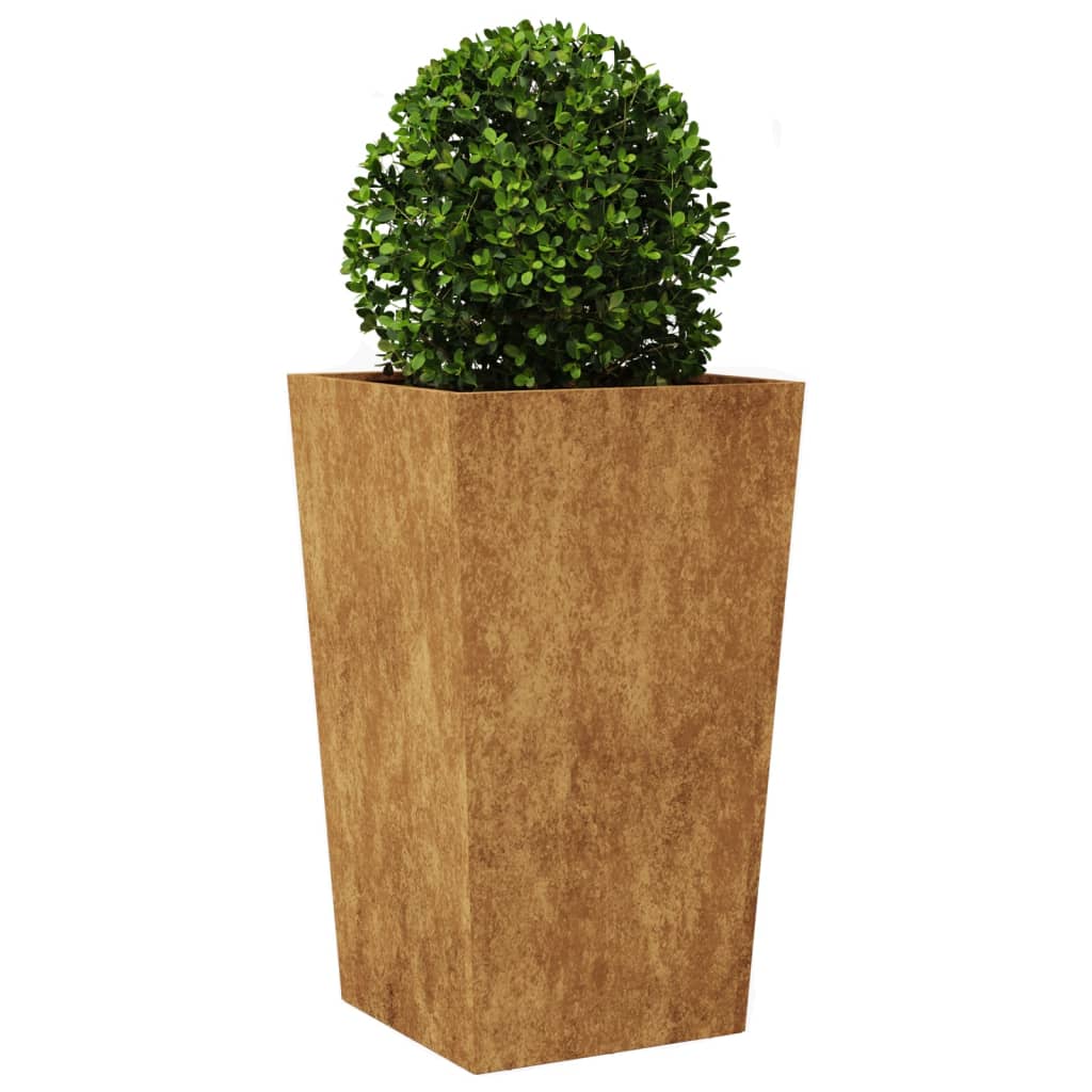 Vaso/floreira de jardim 45x45x75 cm aço corten