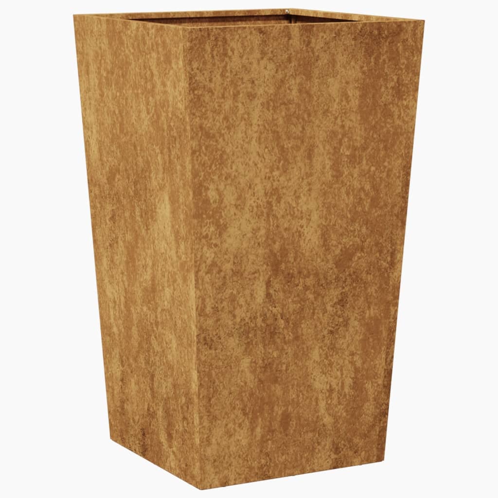 Vaso/floreira de jardim 45x45x75 cm aço corten