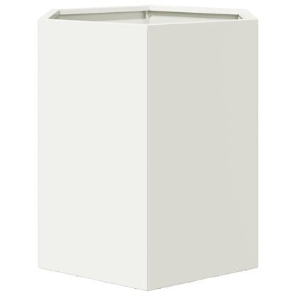 Vaso/floreira de jardim hexagonal 46x40x45 cm aço branco