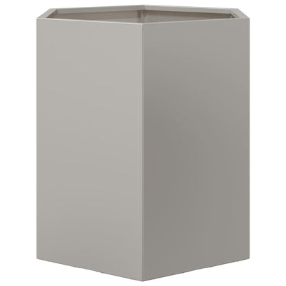 Vaso/floreira de jardim 2 pcs hexagonal 46x40x45 cm aço inox.