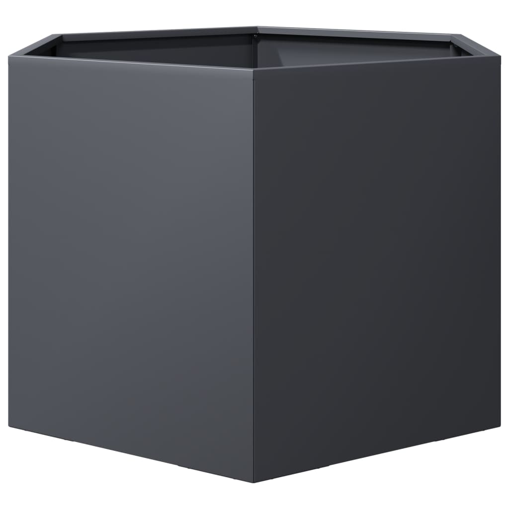 Vaso/floreira de jardim hexagonal 69x60x45 cm aço antracite