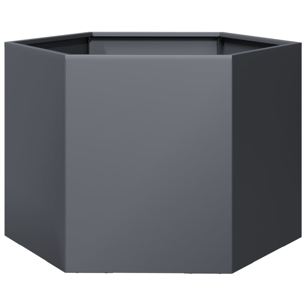 Vaso/floreira de jardim hexagonal 69x60x45 cm aço antracite