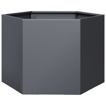 Vaso/floreira de jardim hexagonal 69x60x45 cm aço antracite