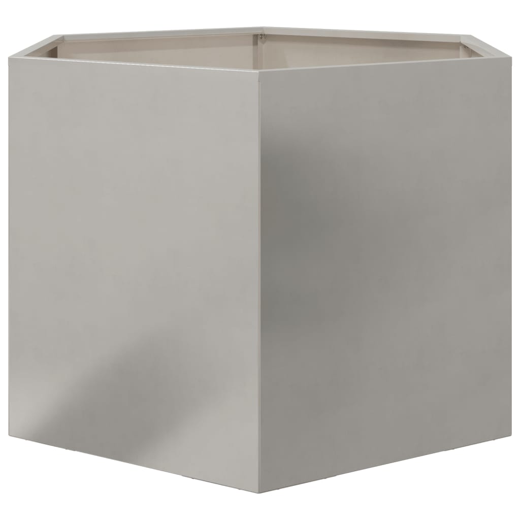 Vaso/floreira de jardim hexagonal 69x60x45 cm aço inoxidável