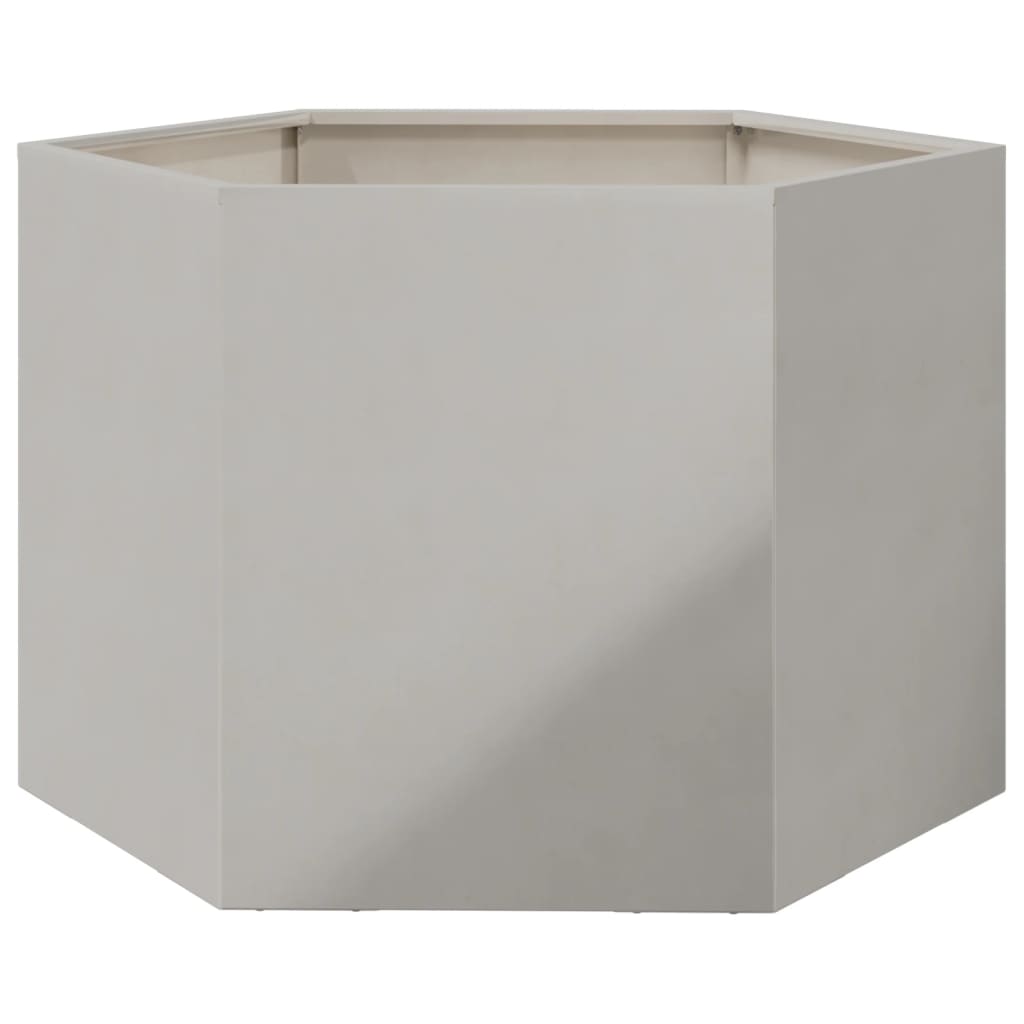 Vaso/floreira de jardim hexagonal 69x60x45 cm aço inoxidável