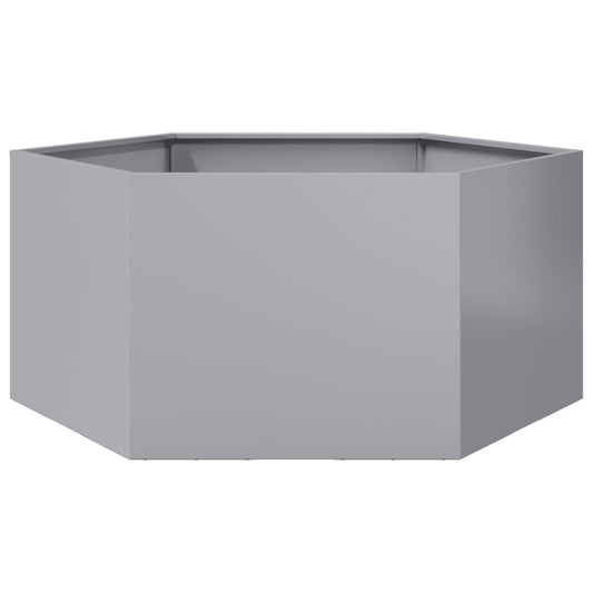 Vaso/floreira de jardim hexagonal 104x90x45 cm aço galvanizado