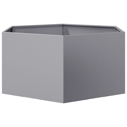 Vaso/floreira de jardim hexagonal 104x90x45 cm aço galvanizado