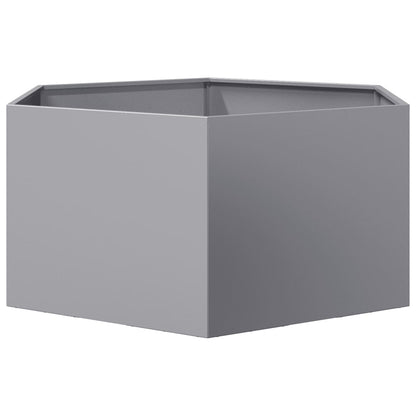 Vaso/floreira de jardim hexagonal 104x90x45 cm aço galvanizado