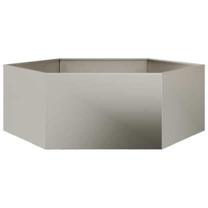 Vaso/floreira de jardim hexagonal 138x120x45 cm aço corten