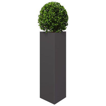 Vaso/floreira de jardim triangular 30x26x75 cm aço preto