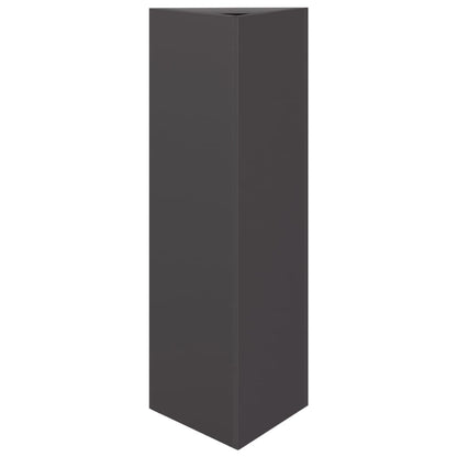 Vaso/floreira de jardim triangular 2 pcs 30x26x75 cm aço preto