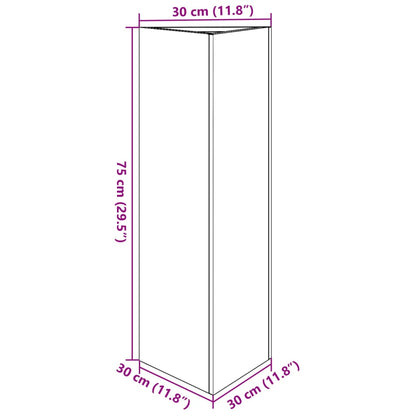 Vaso/floreira de jardim triangular 30x26x75 cm aço antracite