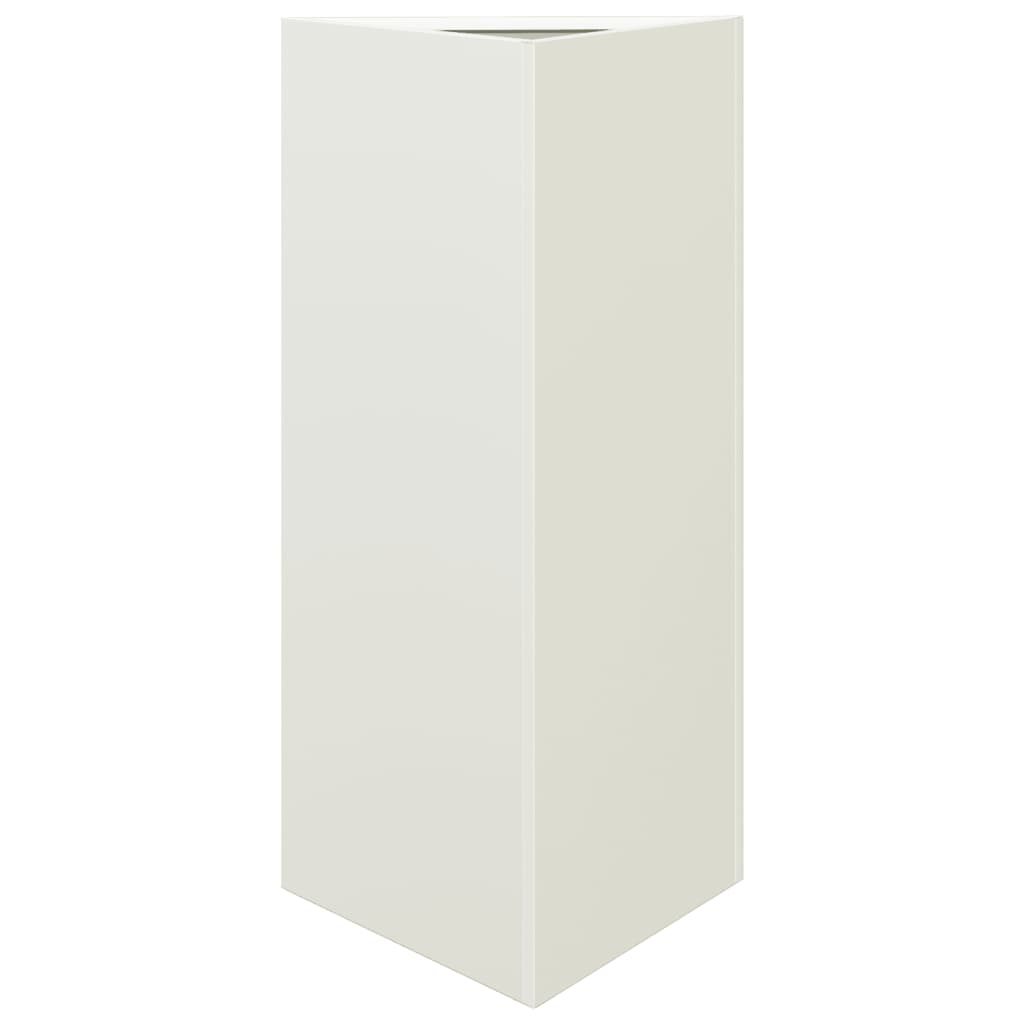 Vaso/floreira de jardim triangular 2pcs 40x34,5x70cm aço branco