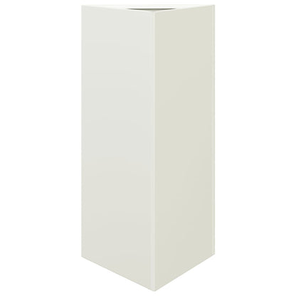 Vaso/floreira de jardim triangular 2pcs 40x34,5x70cm aço branco