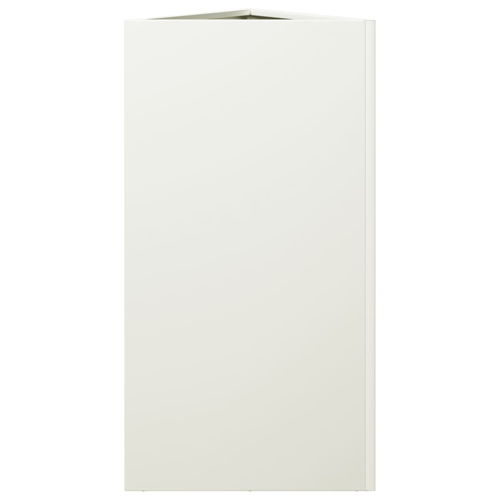 Vaso/floreira de jardim triangular 2pcs 40x34,5x70cm aço branco