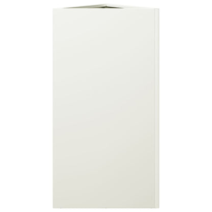 Vaso/floreira de jardim triangular 2pcs 40x34,5x70cm aço branco