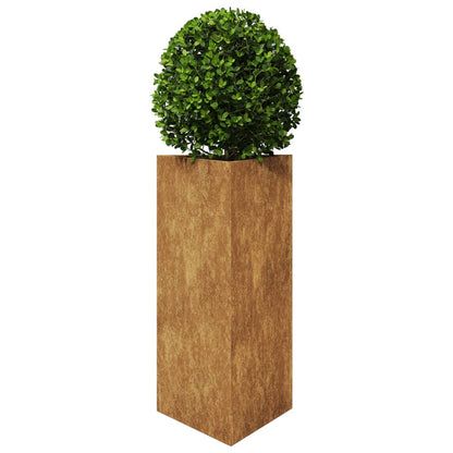 Vaso/floreira de jardim triangular 40x34,5x70 cm aço corten