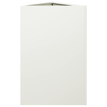 Vaso/floreira de jardim triangular 50x43x75 cm aço branco