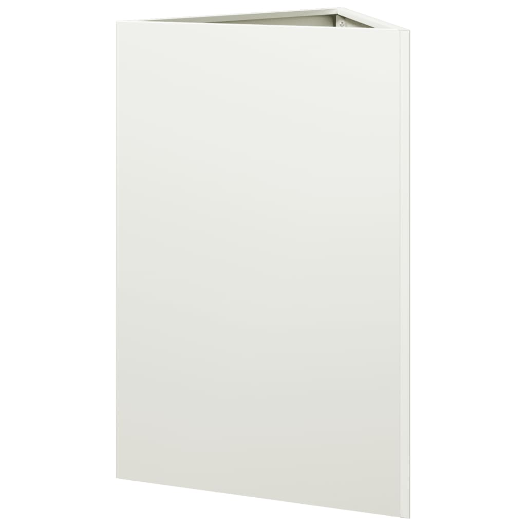 Vaso/floreira de jardim triangular 50x43x75 cm aço branco