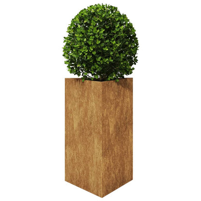 Vaso/floreira de jardim 2 pcs triangular 50x43x75 cm aço corten